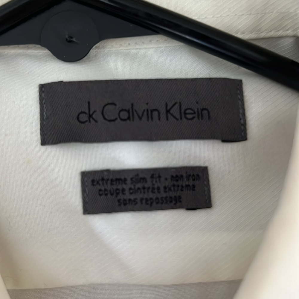 Calvin Klein Extreme Slim Fit Non Iron White Dress Shirt 15.5 32/33 - Picture 3 of 6